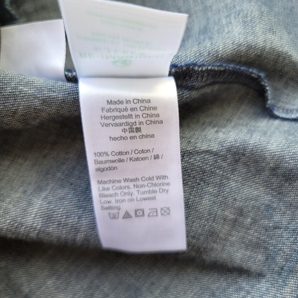 New! J. Crew sz Medium M Denim Chambray Smocked Puff Long Sleeve Top NWT - Picture 13 of 13